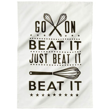 beat it tea towel from Tesco