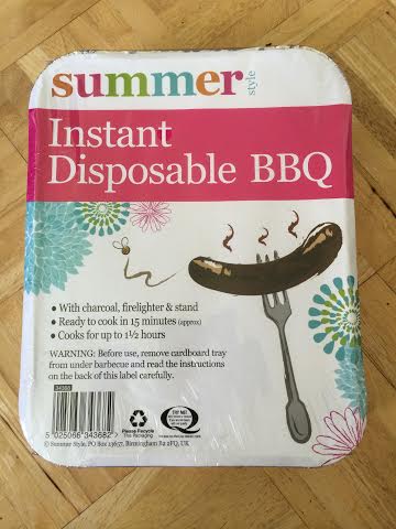 disposable BBQ from poundland
