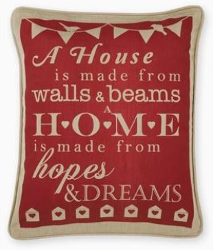 red home print cushion from next