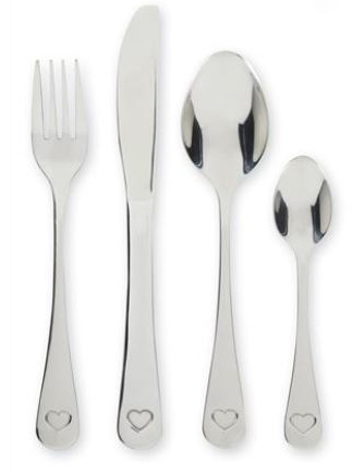 16 piece heart cutlery set from next