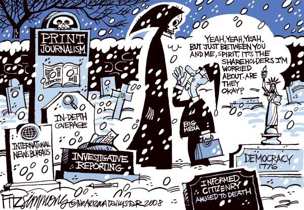 death of print cartoon
