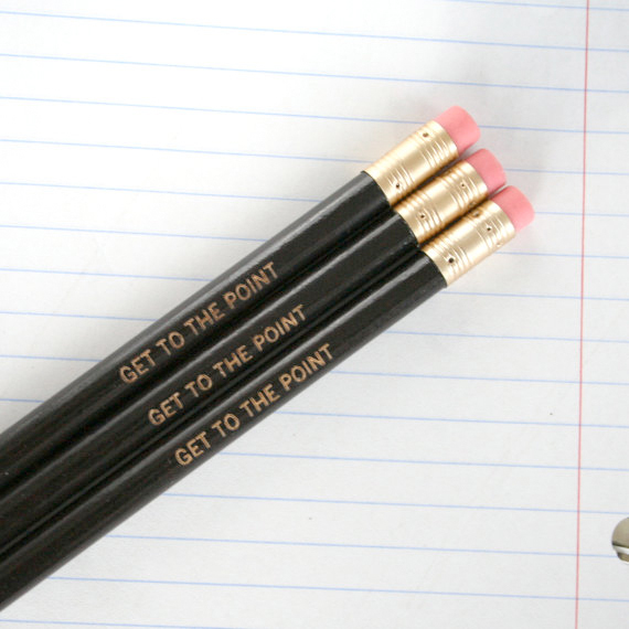 get to the point pencils from etsy
