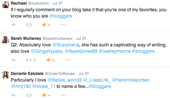 #lbloggers chat