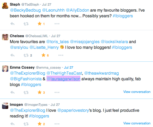#lbloggers chat