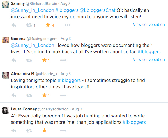#lbloggers chat