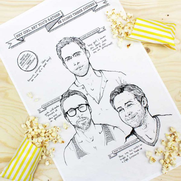 ryan gosling tea towel from prezzybox