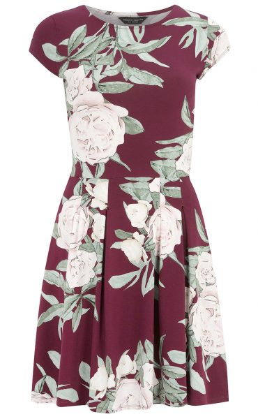 Wine Red floral sweetheart dress from Dorothy Perkins