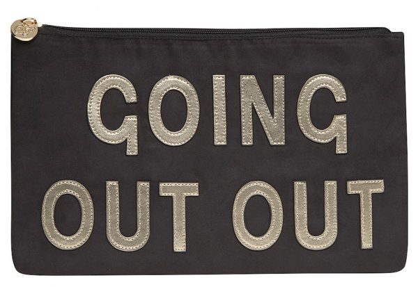Black 'going out out' clutch bag from Dorothy Perkins