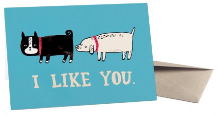i like you valentines day card from ohh deer