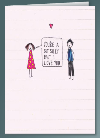 silly valentines day card from scribbler