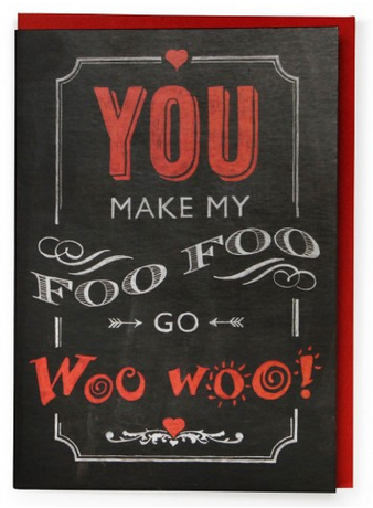 woo woo valentines day card from paperchase