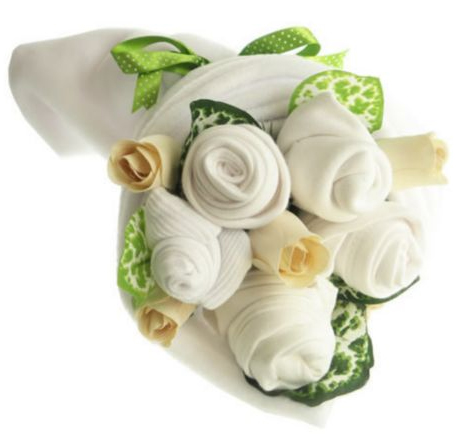 white clothes bouquet from tesco