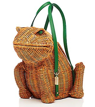 kate spade spring forward wicker frog bag