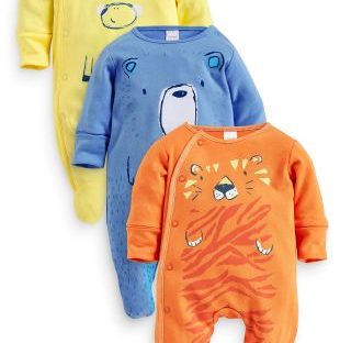 bright animal sleepsuits from next