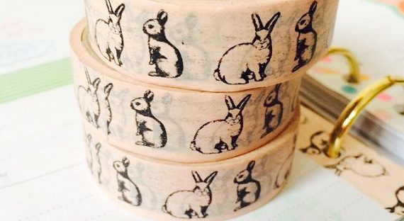 bunny washi tape from hey charlie on etsy