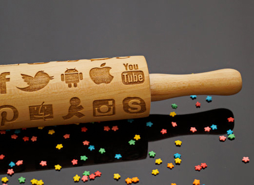 social media rolling pin from etsy