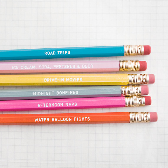 days of summer pencils from etsy