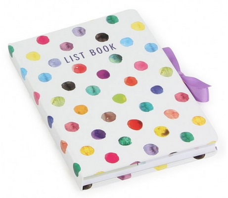 polka dot list book from paperchase