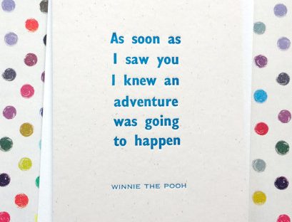 winnie the pooh quote letterpress card from etsy