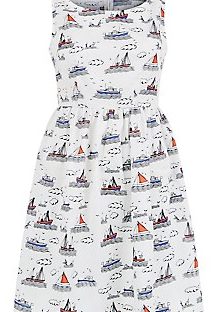 boat print dress from new look