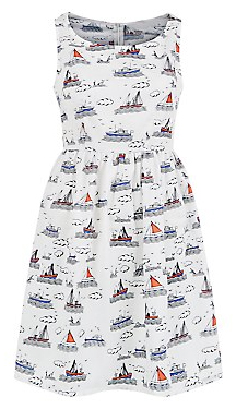 boat print dress from new look