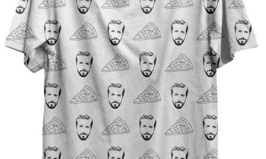 ryan gosling and pizza tshirt from la la land