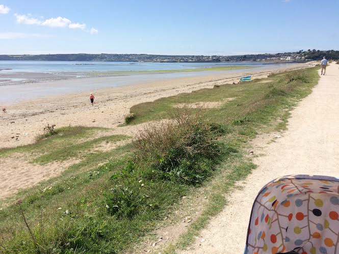 walking along the cycle path with jenson