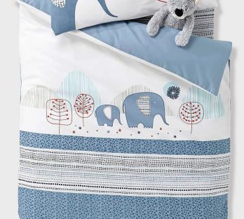 blue safari duvet cover from vertbaudet