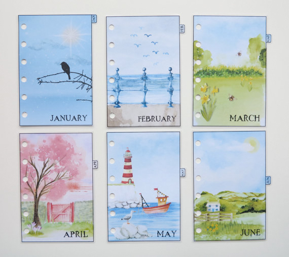 filofax monthly dividers from etsy