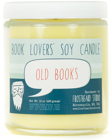 old book smell candle from etsy