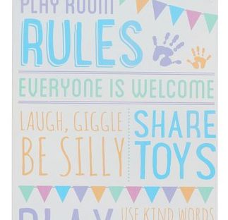 playroom rules sign from mandco