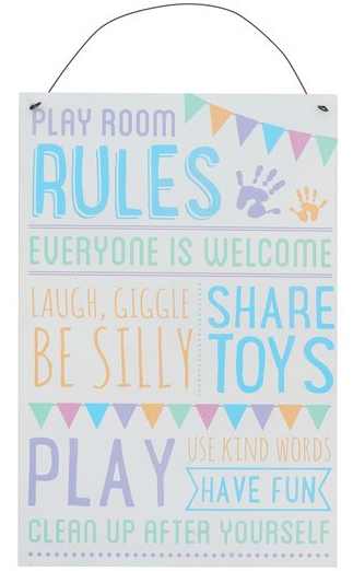 playroom rules sign from mandco