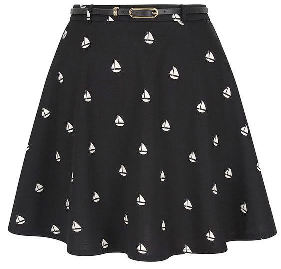 boat print skater skirt from yumi