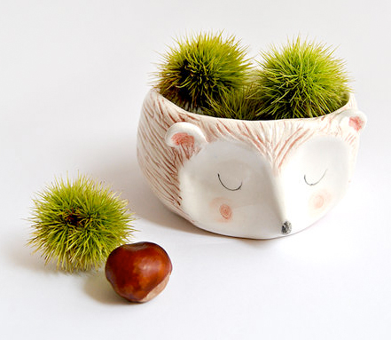 hedgehog planter from etsy