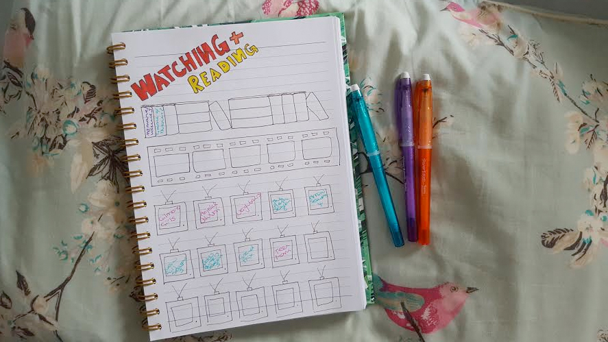 watching and reading bullet journal july 2016