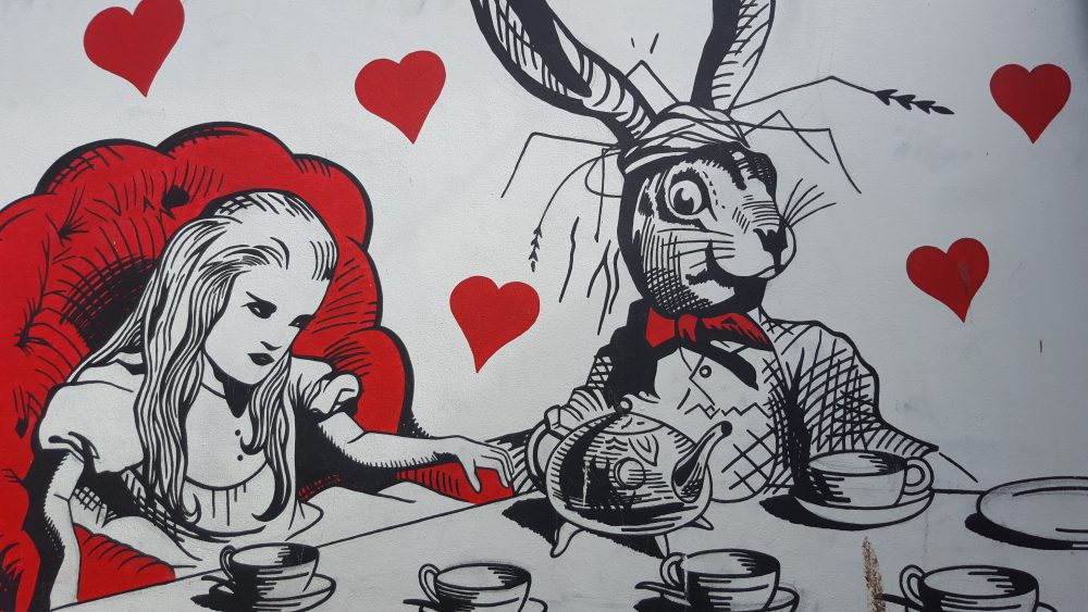 Alice in Wonderland mural at The Vault