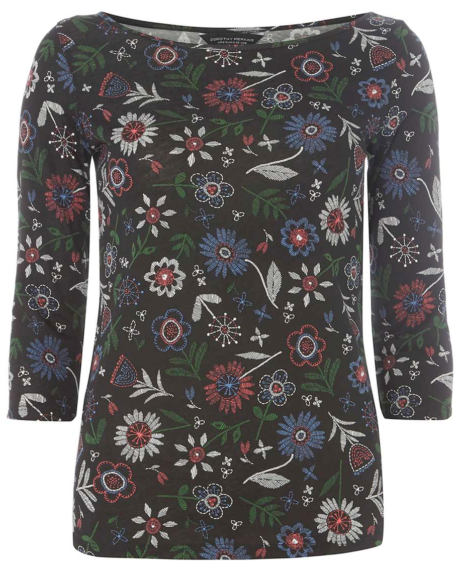 floral long-sleeved tee from dorothy perkins
