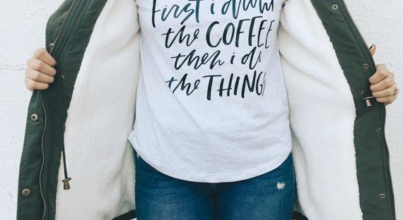 coffee tshirt by olive paper company