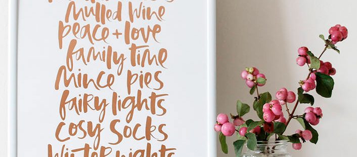 too wordy christmas print from not on the high street