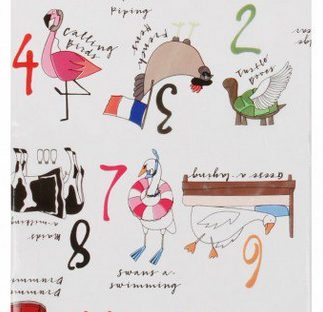 12 days of christmas table cloth from paperchase