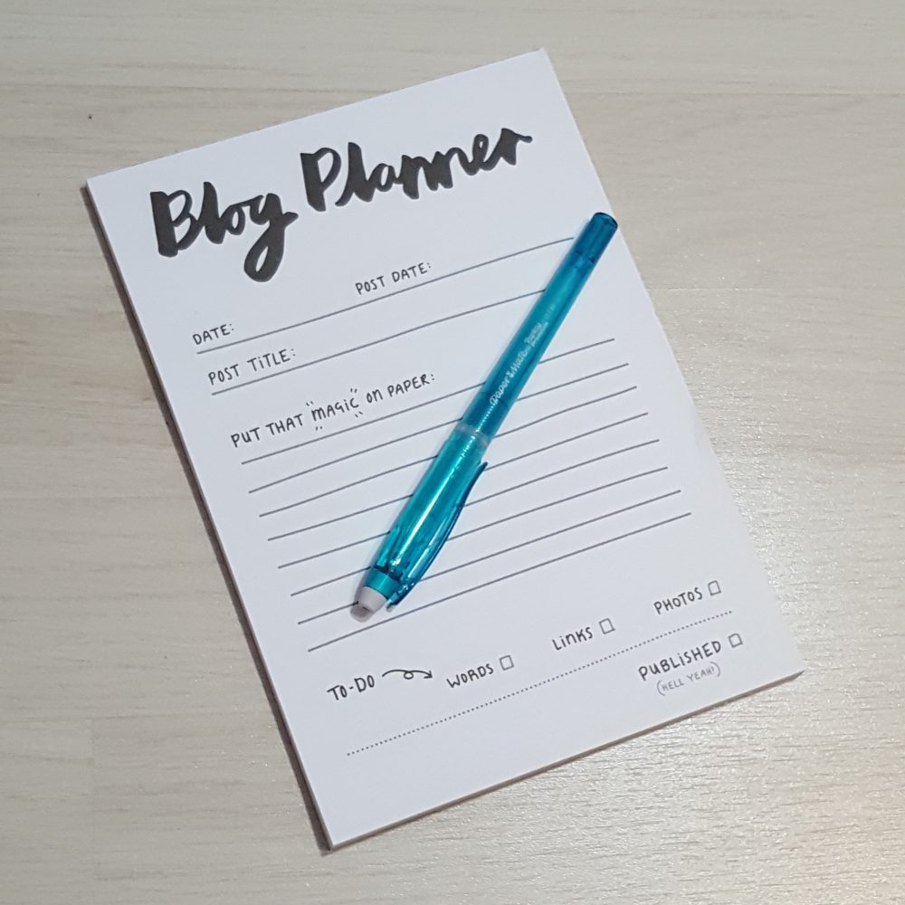 blog planner notepad from dot creates