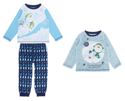 snowman and snowdog pjs from sainsburys
