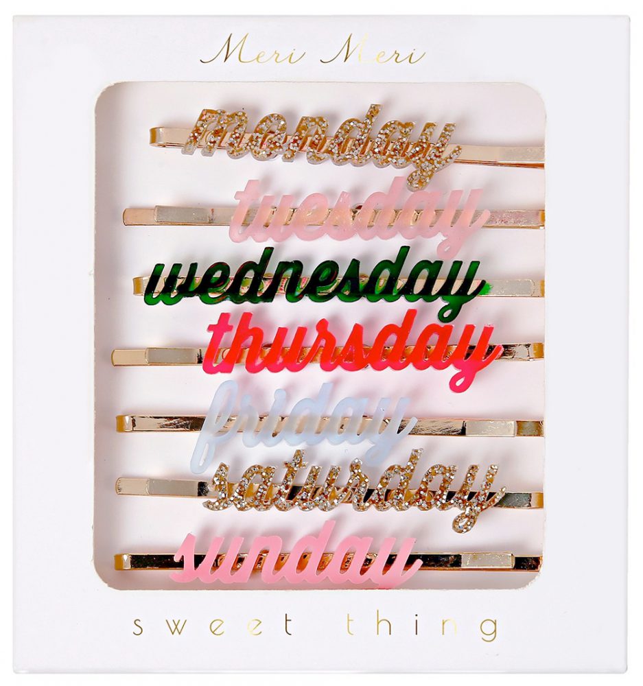 days of the week hair clips from howkapow