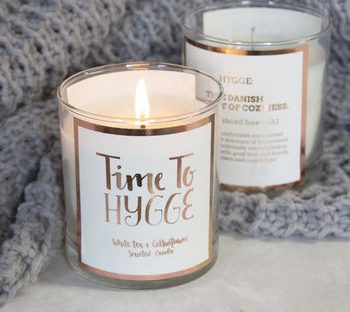 hygge candle from not on the high street