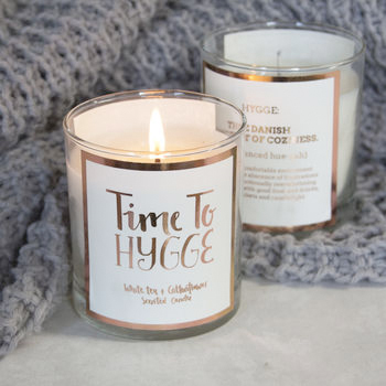 hygge candle from not on the high street