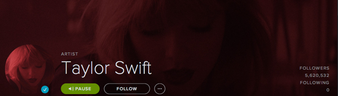 taylor swift spotify