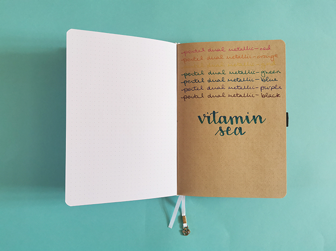 Archer & Olive Neapolitan journal with Pentel dual metallics