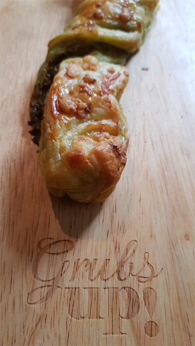 Cheese and pesto twists