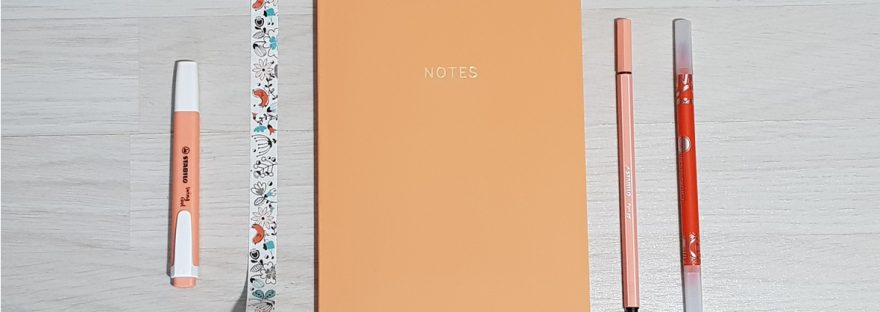 Colourblock pomelo notebook from Go Stationery