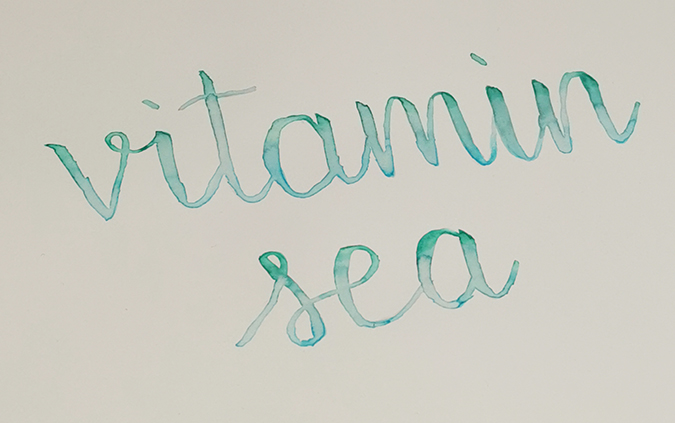 Vitamin sea blended lettering with Tombow